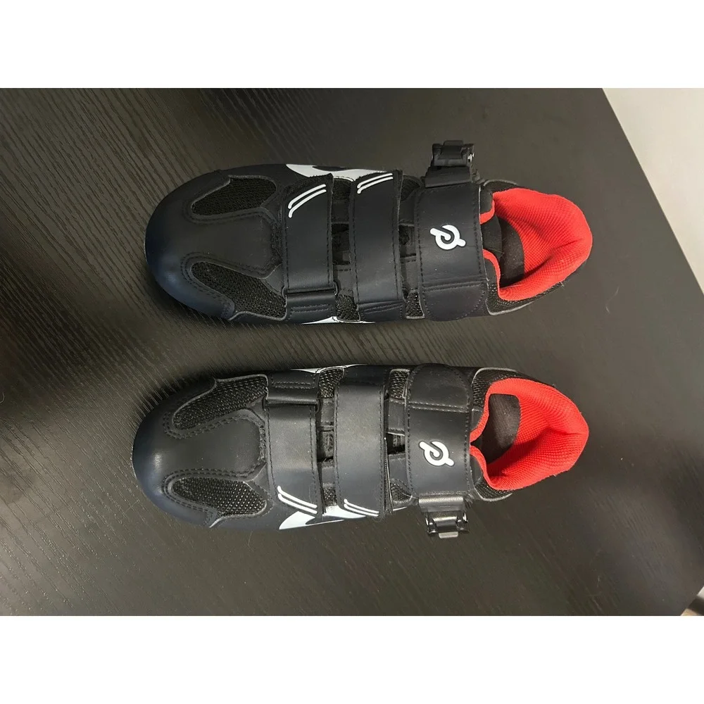 Peloton‎ Cycling Shoes Black Red Women 8 EU 39 with Look Delta Cleats